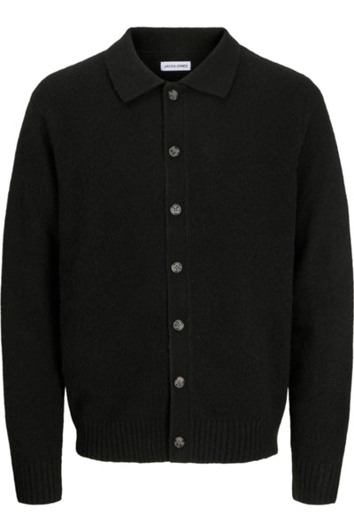 Jack & Jones Soho Ollie Knit Polo Cardigan Black