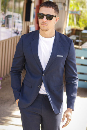 Jack & Jones Riviera Linen Blazer Dark Navy