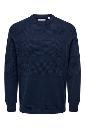 ONLY & SONS Malik Crew Neck Knit Navy Blazer