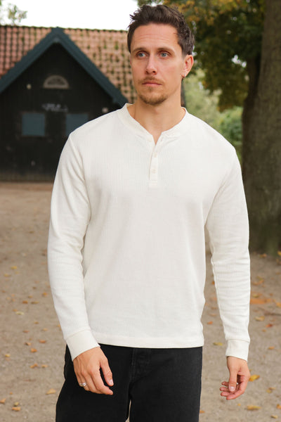 Jack & Jones Norrebro Henley Ls Tee Antique White