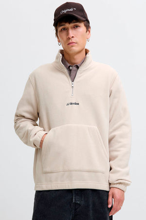 Jack & Jones Soho Fleece Half Zip Moonbeam