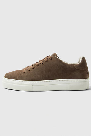 Selected David Chunky Suede Leather Sneaker Almondine
