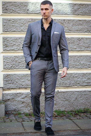 Jack & Jones Premium Franco Slim Fit Kostym Light Grey Melange