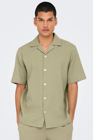 ONLY & SONS Bertil Waffle SS Resort Shirt Twill