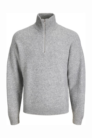 Jack & Jones Soho Ollie Knit Half Zip SN Light Grey Melange