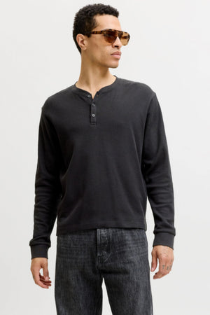 Jack & Jones Norrebro Henley Ls Tee Black