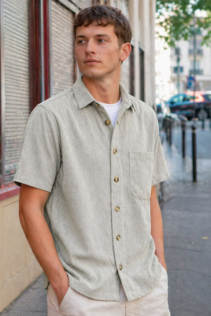 Only & Sons Tile Corduroy 0111 SS Shirt Pumice Stone