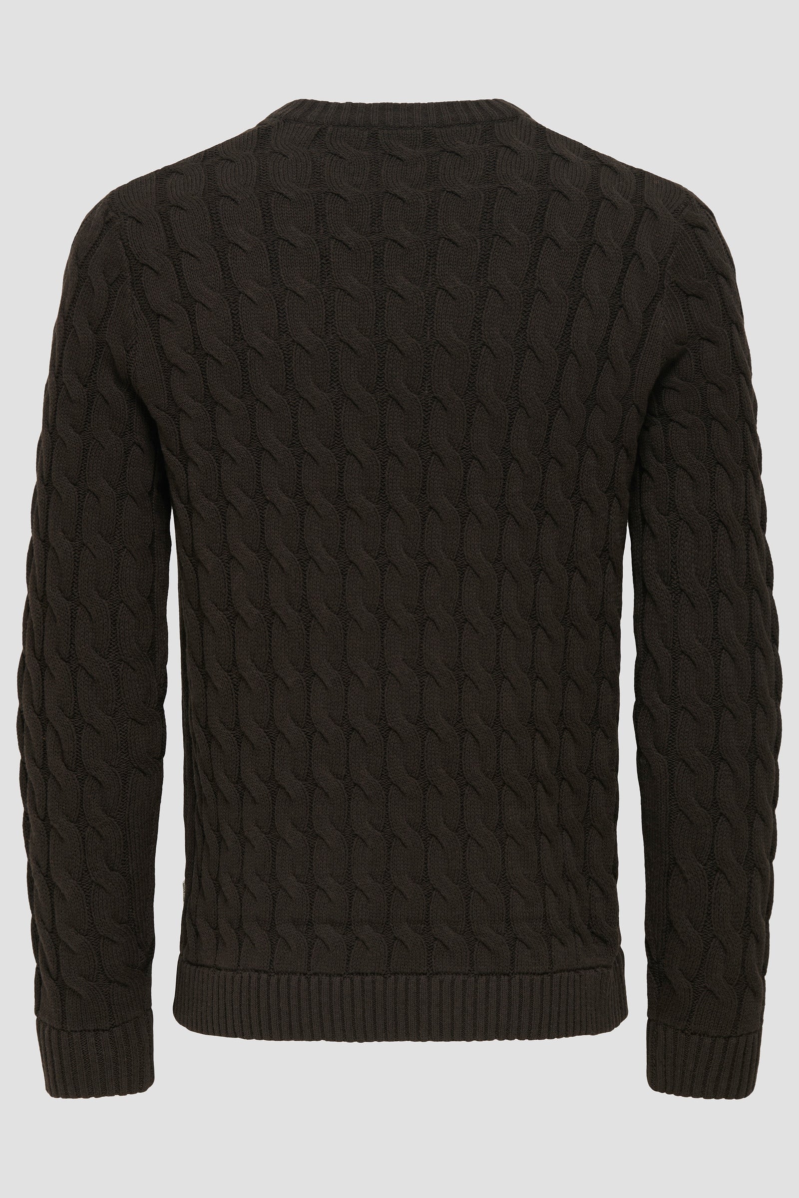 Only & Sons Kicker Cable Knit Crew Neck Coffee Bean