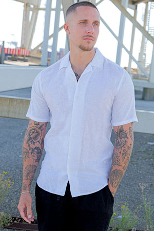 ONLY & SONS Caiden SS Resort Linen Shirt White