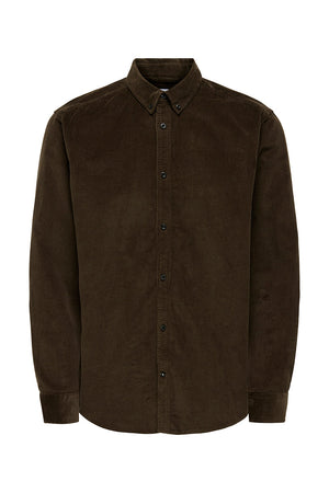ONLY & SONS Michael Regular Fit Stretch Cord Shirt LS Demitasse