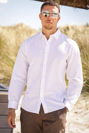 Selected Slim Sun Linen Shirt LS White