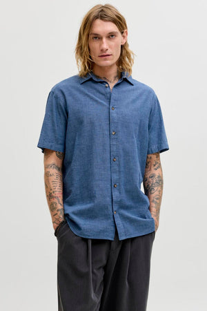 Jack & Jones Summer Shirt Linen Blend SS Navy Blazer