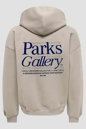 Only & Sons Parks Gallery Relaxed Sweat Hoodie Silver Lining
