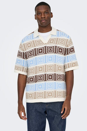 Only & Sons Bart Life Rlx 5 SS Resort Knit Cloud Dancer