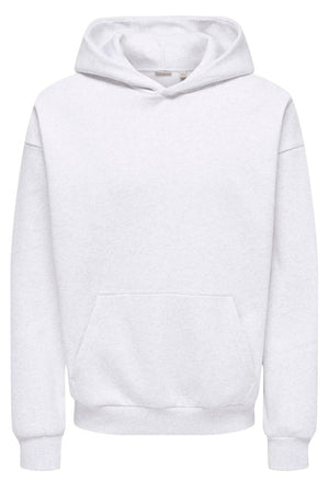 Only & Sons Ceres Ovz Långärmad Hoodie Super Light Grey Melange