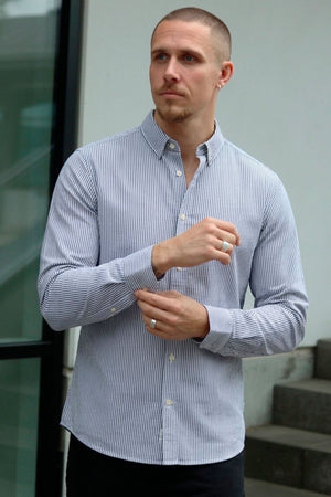 Solid Val Stripe Shirt Insignia Blue