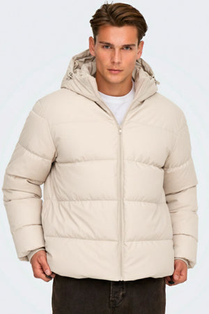 ONLY & SONS Michael Puffer Jacket Silver Lining