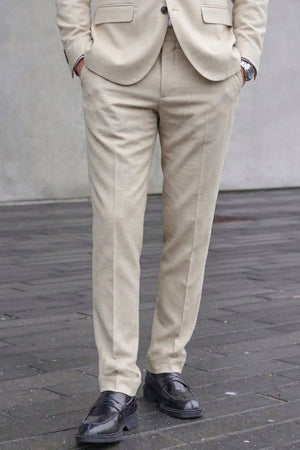 Selected Men Slmslim-Oasis Linen Trs Noos Egret