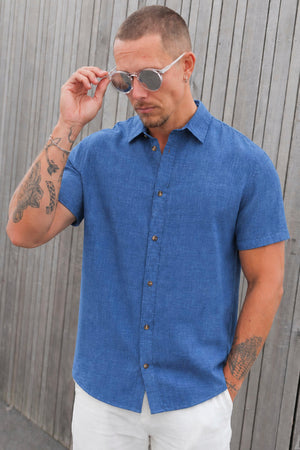 Jack & Jones Summer Shirt Linen Blend SS Navy Blazer