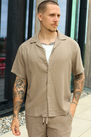 Only & Sons Latham Regular Resort Structure Fit 0257 Shirt Desert Taupe