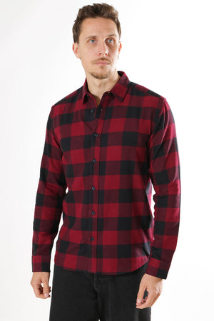 Only & Sons Gudmund LS Checked Shirt Cabernet