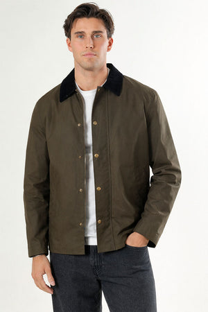 Selected Walter Waxed Cotton Jacket Grape Leaf