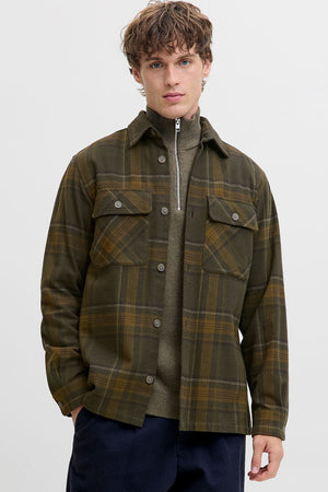 Jack & Jones Rayle Melange Check LS Overshirt Peat