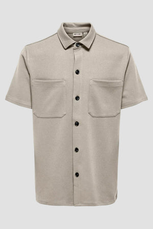 Only & Sons New Kodyl Life Reg SS Shirt Silver Lining