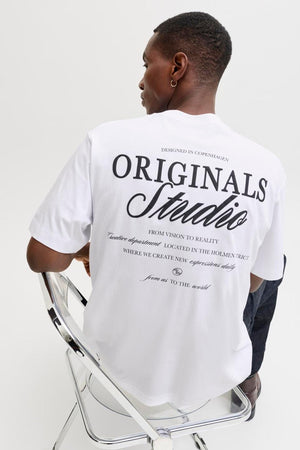 Jack & Jones Jornoerrebro Typo Tee Ss Crew Neck Bright White Tshirt