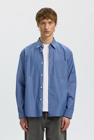 Selected Relaxed Sander Isak Poplin LS Shirt Limoges