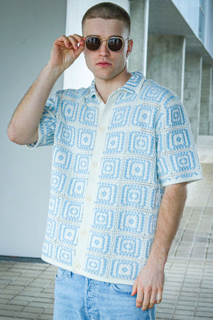 ONLY & SONS Bart Relaxed Fit SS Knit Shirt Egret