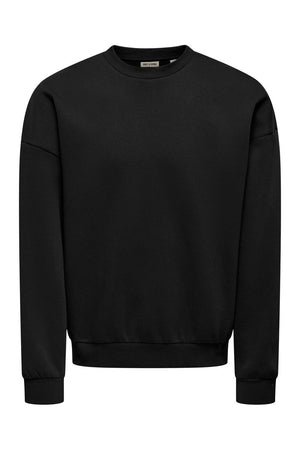 Only & Sons Ceres Ovz Ls Crew Sweat Black