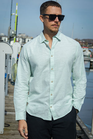 Jack & Jones Summer Shirt LS Iceberg Green