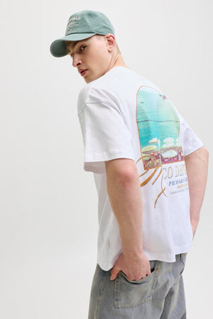 Jack & Jones Sanremo Back Tee SS Crew Neck SN Bright White T-shirt