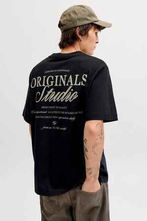 Jack & Jones Jornoerrebro Typo Tee Ss Crew Neck Noos Black
