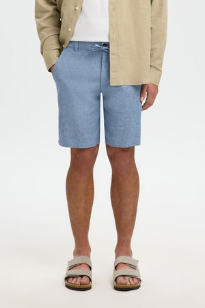 Selected Regular Brody Linen Blend Shorts Cashmere Blue