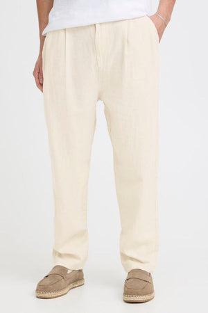 Solid Dethan Tapered Pleat Byxa Oatmeal