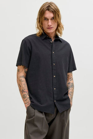 Jack & Jones Summer Shirt Linen Blend SS SN Black