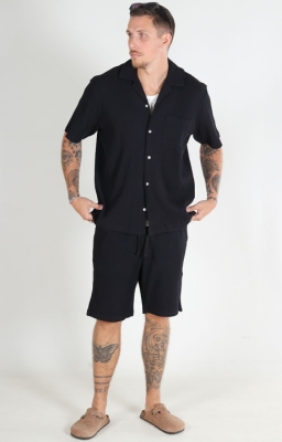 SELECTED CASPER WAFFLE BOXY / LOOSE BLACK