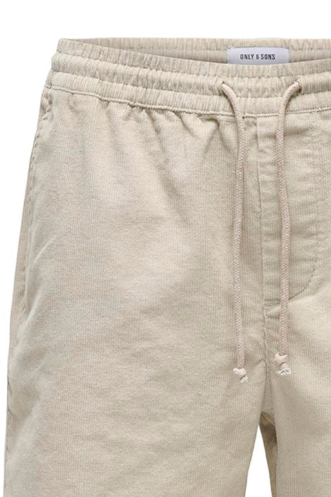 ONLY & SONS Alfie Relax Cord Shorts Silver Lining