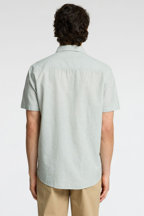 Selected Regular Sun Linen Shirt SS Iceberg Green / White