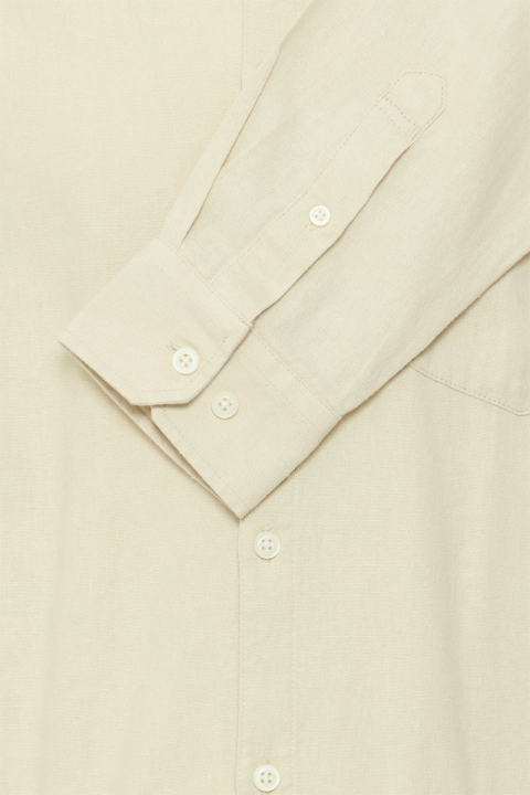 Solid Allan China Linen Shirt Oatmeal