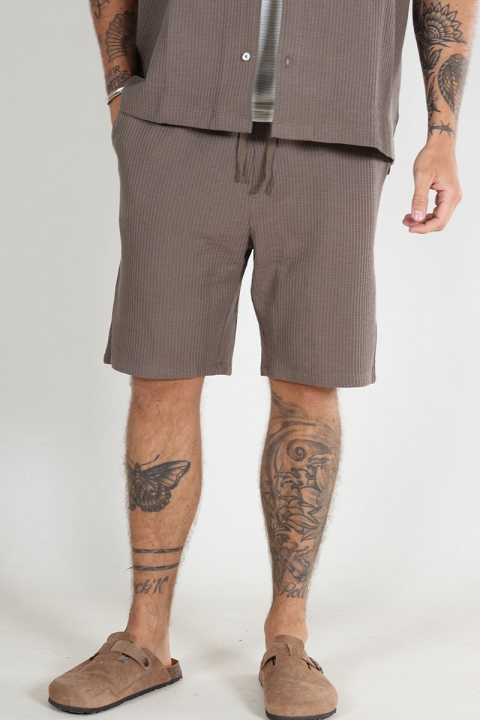 Selected Loose Casper Waffle Shorts Morel