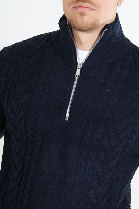 Jack & Jones Craig Knit Half Zip Sky Captain