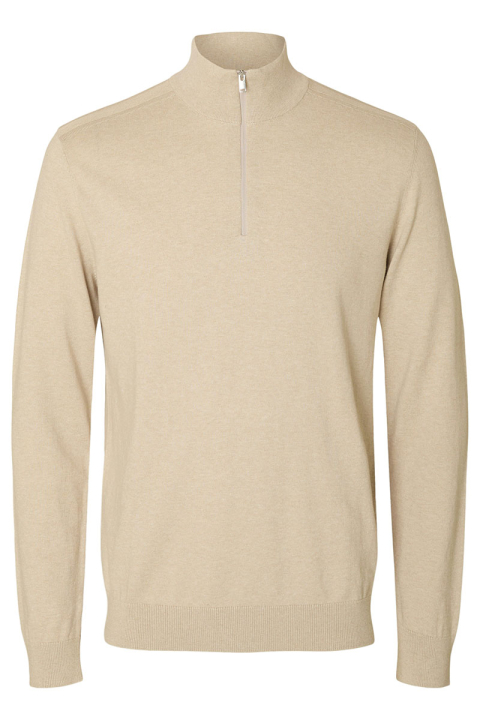 Selected Berg Half Zip Knit Oatmeal