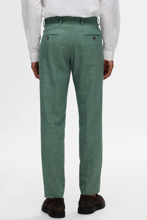 Selected SLIM OASIS LINEN PANTS Light Green Melange