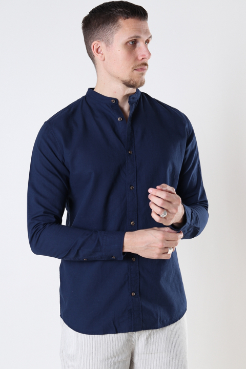 Jack & Jones Summer Band Shirt LS Navy Blazer