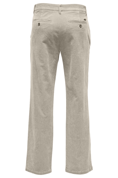 ONLY & SONS Edge Straight Fit Corduroy Pants Silver Lining