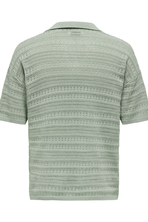 ONLY & SONS Grayson SS Chocket Knit Polo Wrought Iron