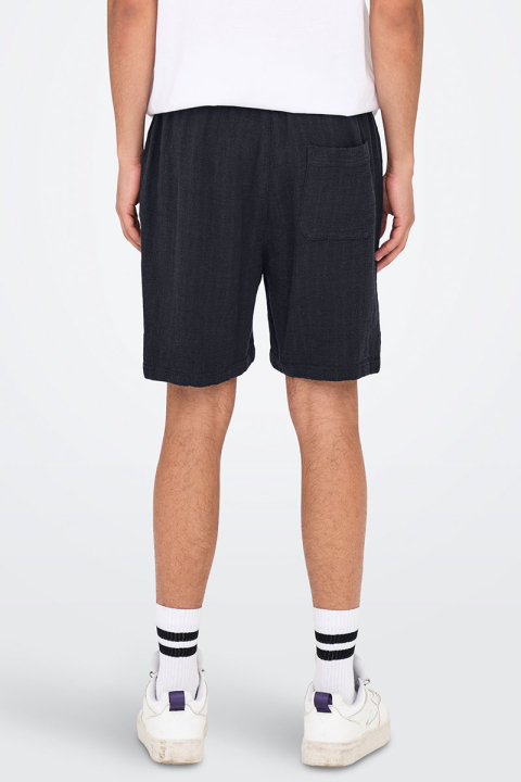 ONLY & SONS Tel Latham Linen Shorts Dark Navy